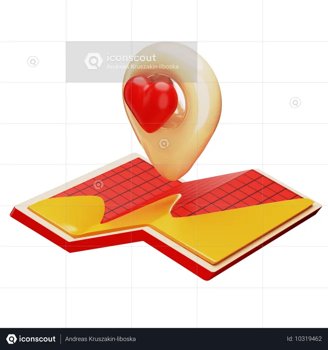 Ubicación amor  3D Icon