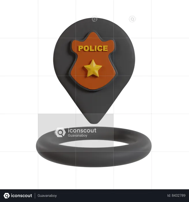 Ubicación de la estación de policía  3D Icon