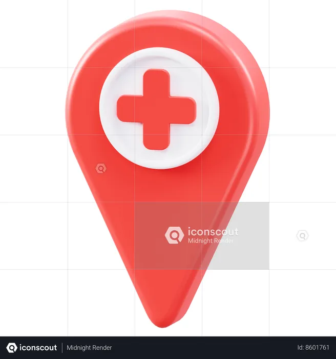 Ubicación de salud  3D Icon