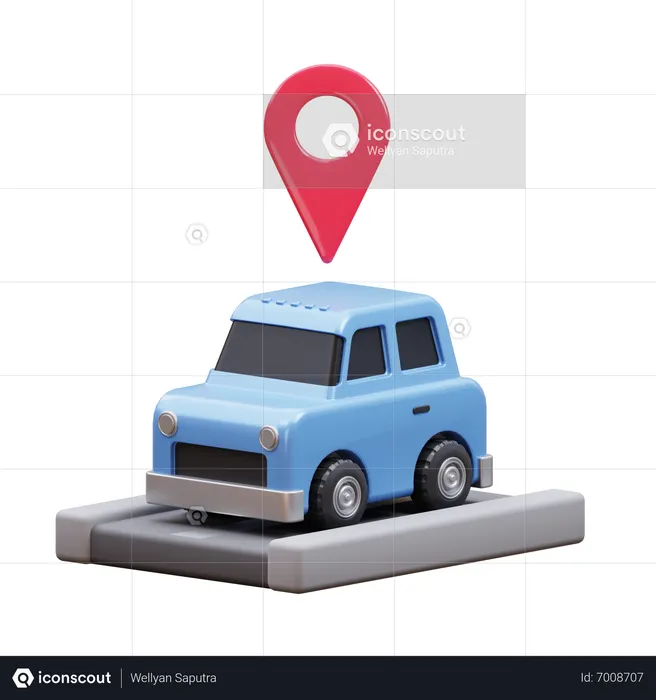 Ubicación del auto  3D Icon