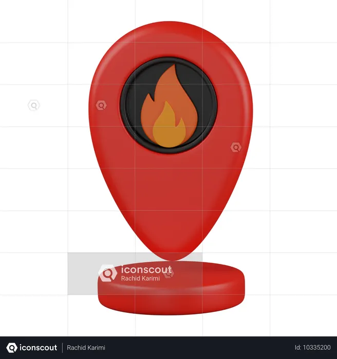 Ubicación del incendio  3D Icon