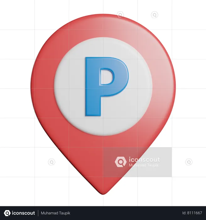 Ubicación del estacionamiento Flag 3D Icon