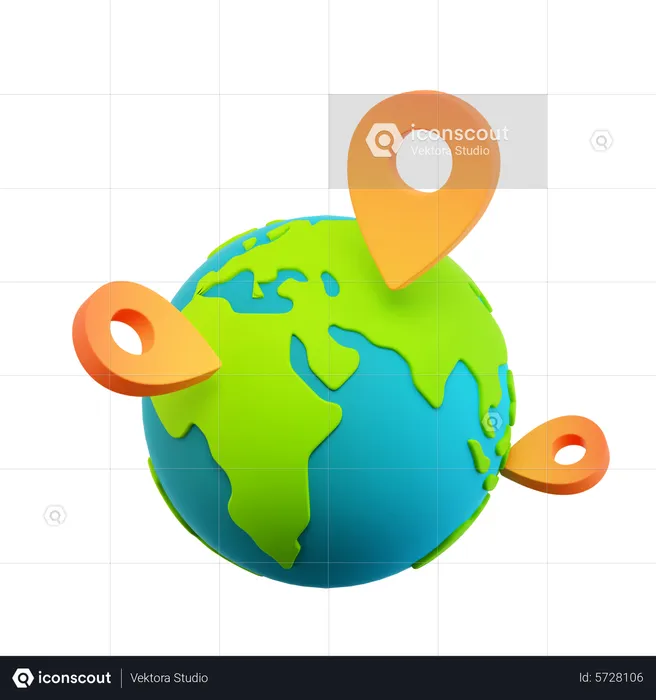Localización geográfica  3D Icon