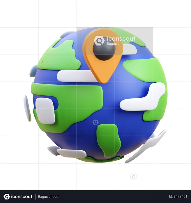 Ubicación mundial  3D Icon