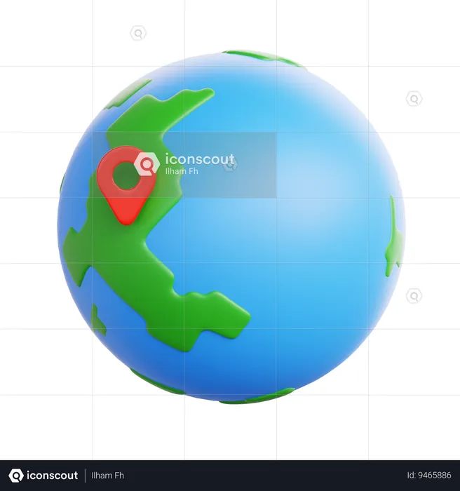 Ubicación mundial  3D Icon