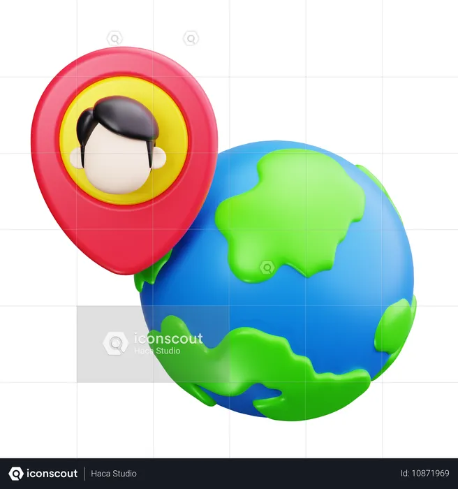 Ubicación mundial  3D Icon