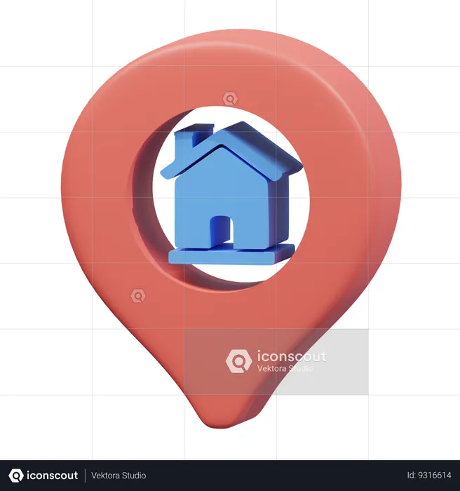 Localización de la casa  3D Icon