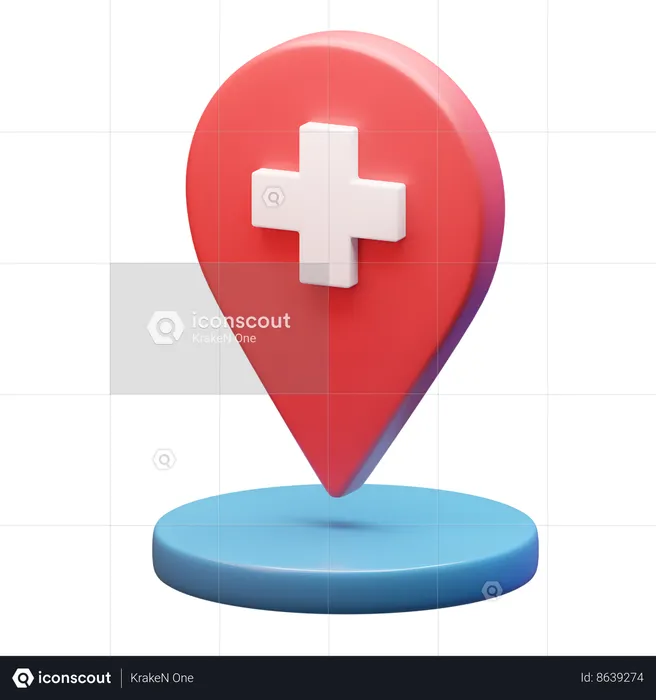 Ubicación del hospital  3D Icon