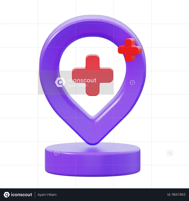 Ubicación del hospital  3D Icon