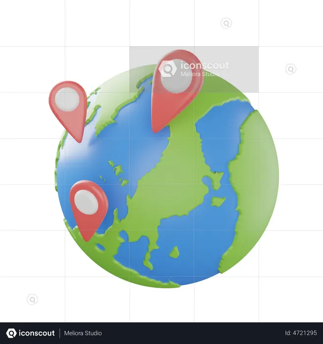 Ubicación mundial  3D Icon
