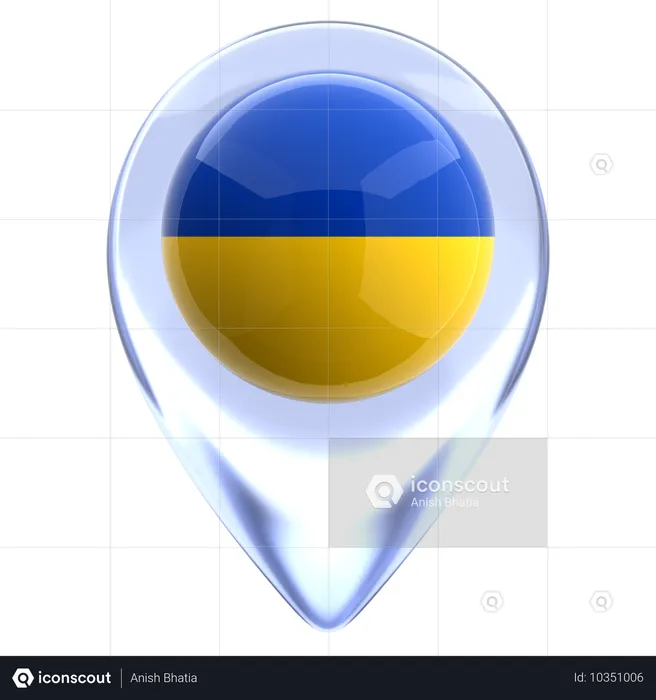 Ucrania Flag 3D Icon