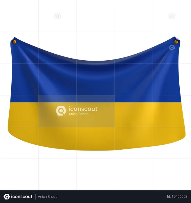 Ucrania Flag 3D Icon