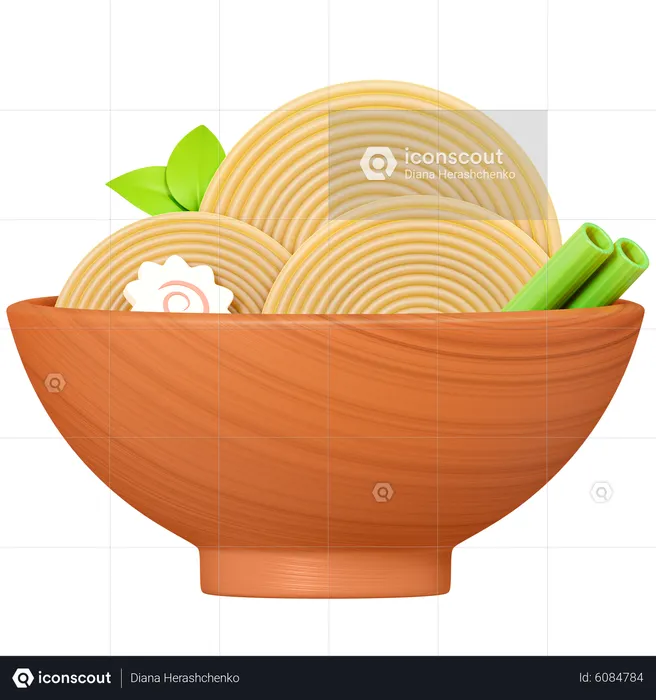 Udon com macarrão  3D Icon