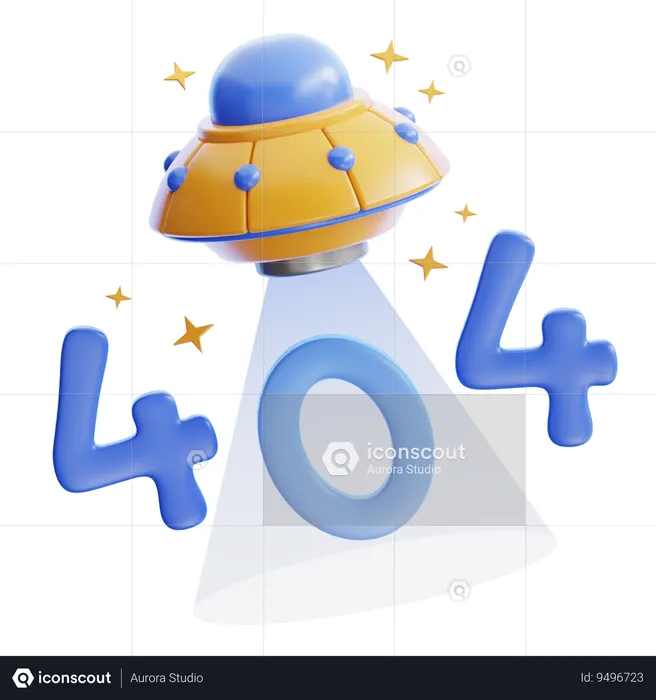 UFO 404 not found  3D Icon