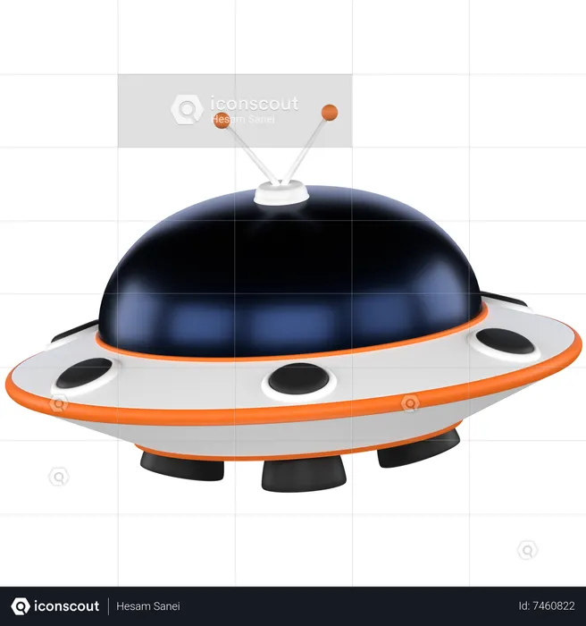 Ufo saucer  3D Illustration