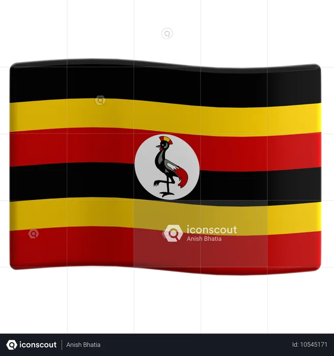 Uganda Flag 3D Icon