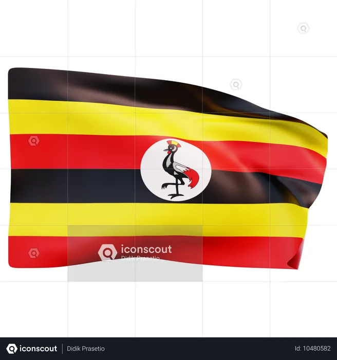 Uganda Flag Flag 3D Icon