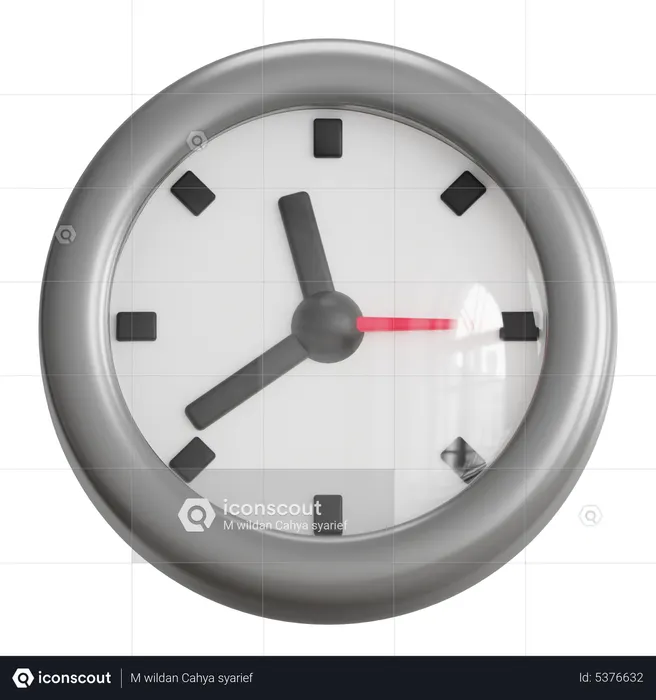 Uhr  3D Icon