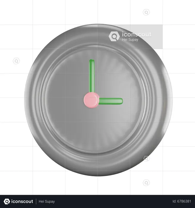 Uhr  3D Icon