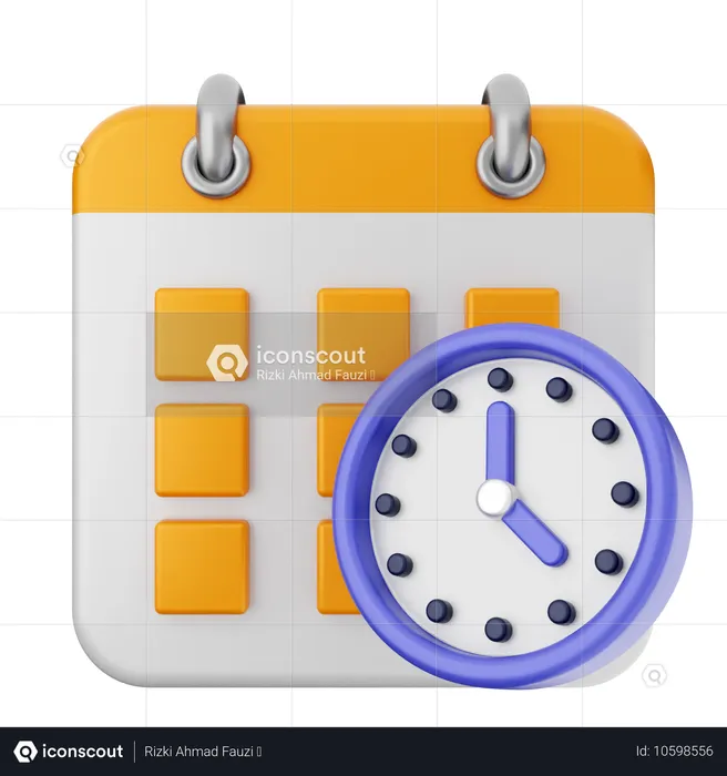 Uhr Kalender  3D Icon