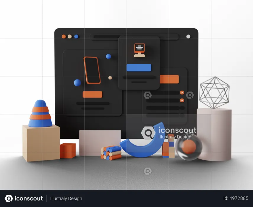 Ui Ux Design  3D Illustration