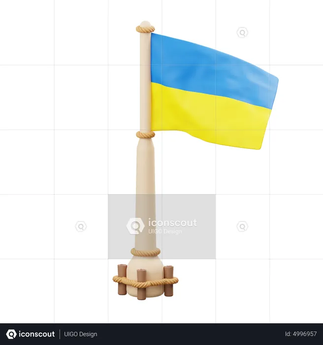 Ukraine Flag  3D Icon