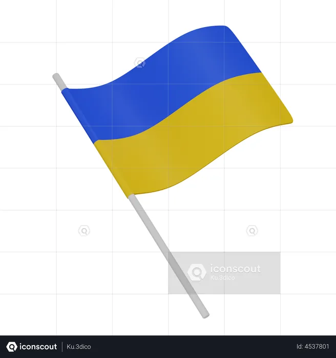 Ukraine Flag Flag 3D Illustration