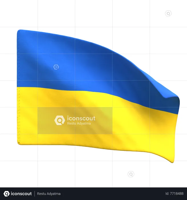 Ukraine Flag Flag 3D Icon