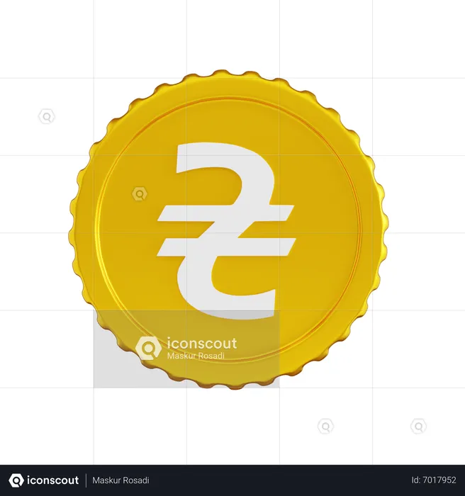 Ukrainian Hryvnia Coin  3D Icon