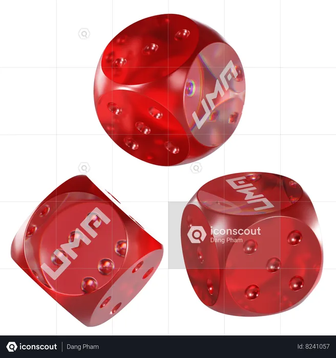 Uma glass dice crypto  3D Icon