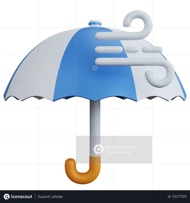 Umbrella With Air  3D Icon