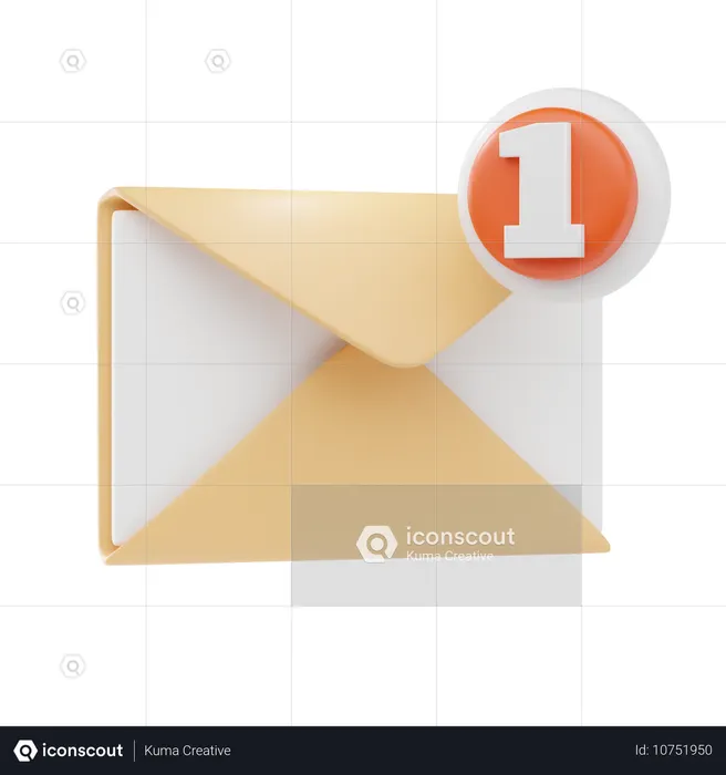 Un email entrant  Icône 3D