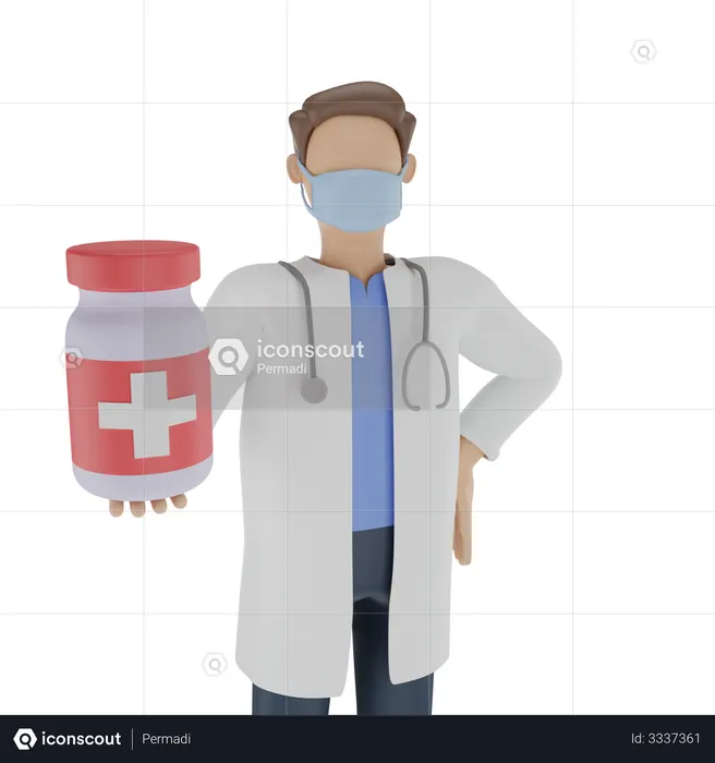 Un médecin propose un remède contre le covid 19  3D Icon