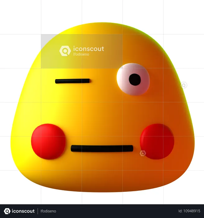 Un ojo cerrado Emoji 3D Icon