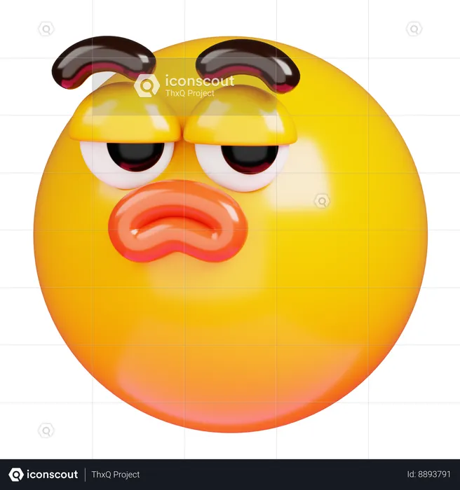 Unamused face Emoji 3D Icon