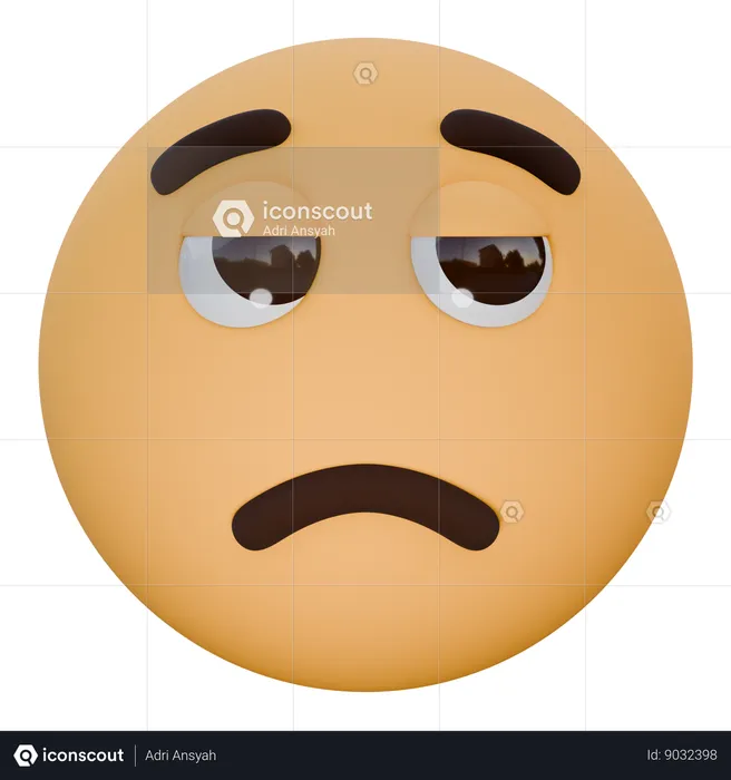 Unamused Face Emoji 3D Icon