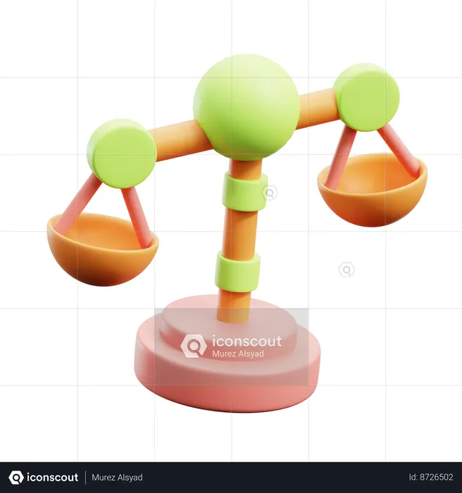 Unbalancing Scale  3D Icon