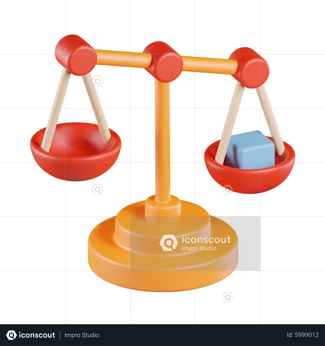 Unbalancing Scale  3D Icon