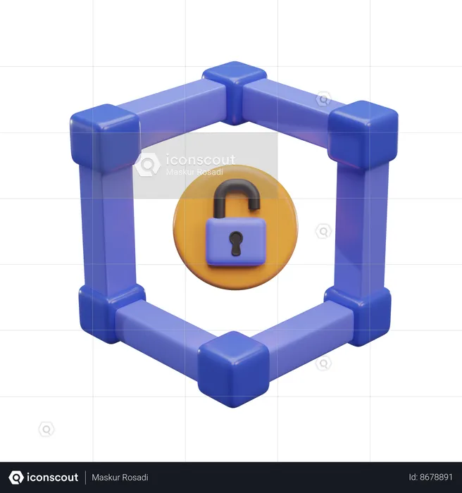 Unblock Blockchain  3D Icon