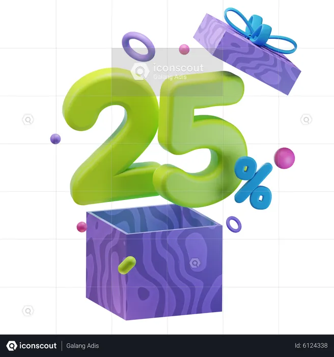 Unboxing 2 Percentage Discount  3D Icon