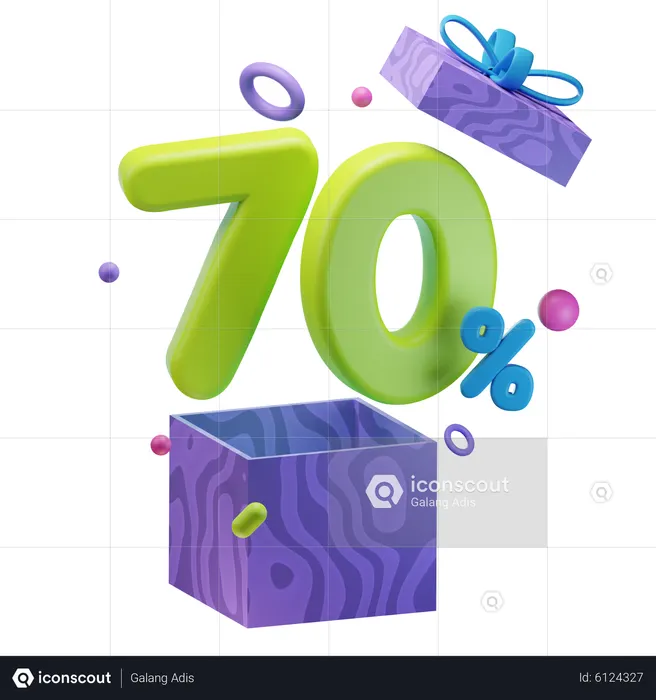 Unboxing 70 Percentage Discount  3D Icon