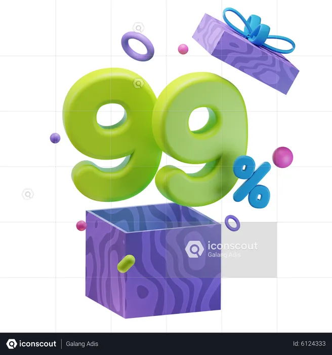Unboxing 99 Percentage Discount  3D Icon