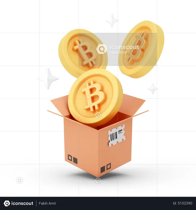 Unboxing Bitcoin  3D Icon