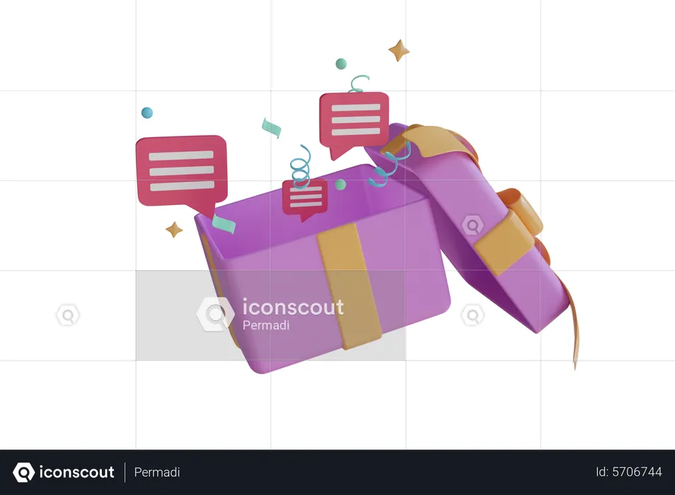 Unboxing Chat  3D Icon