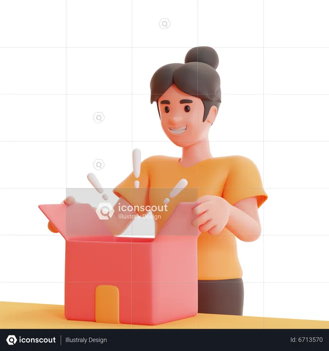 Unboxing package  3D Illustration