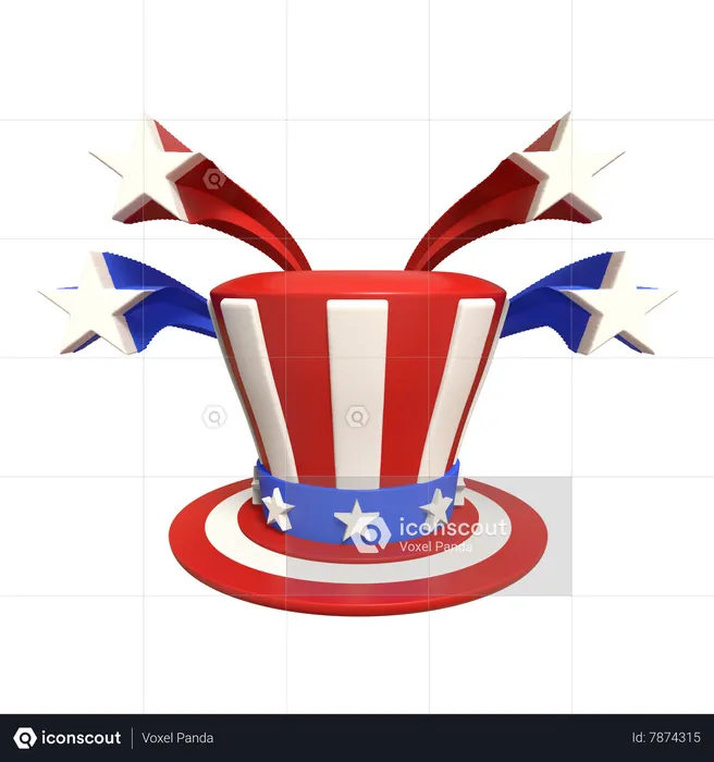 Uncle Sam American Hat  3D Icon