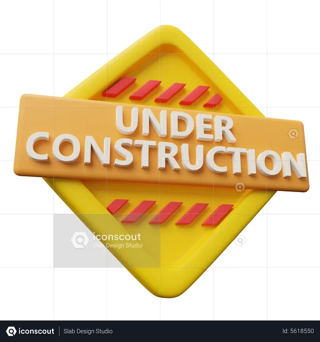 Under Construction Board  3D Icon