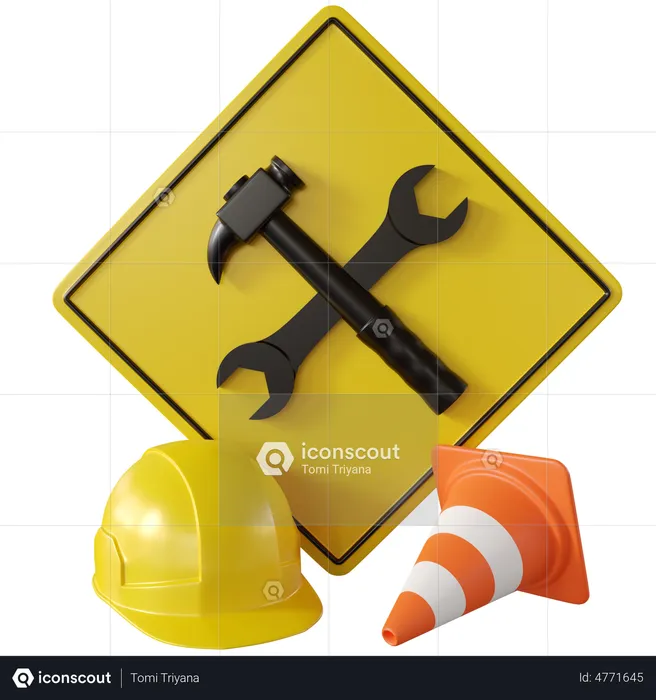 Under Construction Sign  3D Illustration