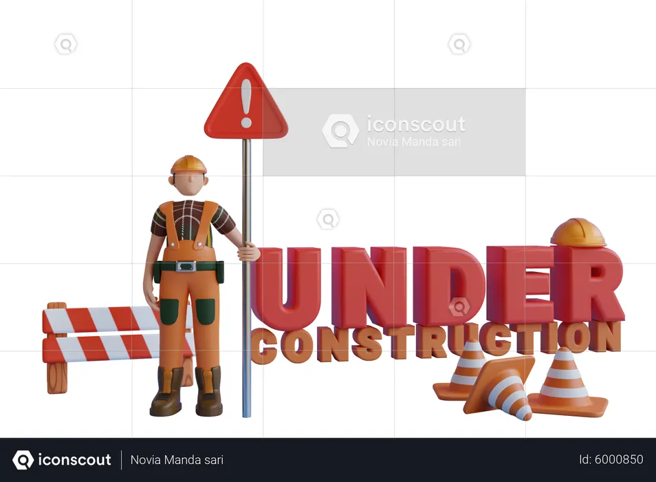 Under Construction Sign  3D Illustration
