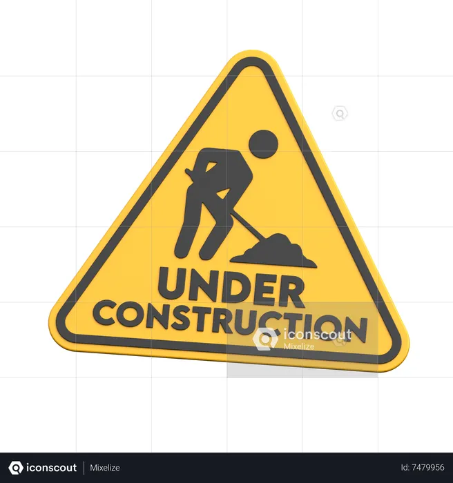 Under Construction Sign  3D Icon